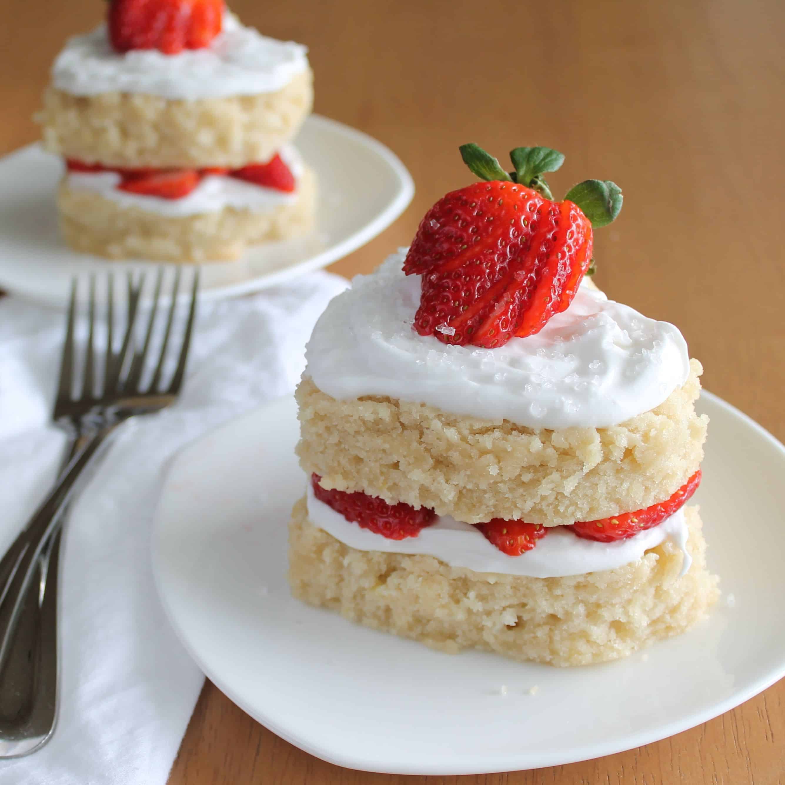 Vegan Lemon Strawberry Sweetheart Cakes