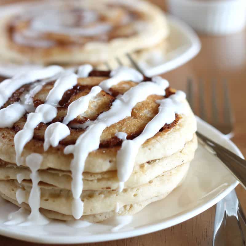 Cinnamon Roll Pancakes - Vegan Yumminess